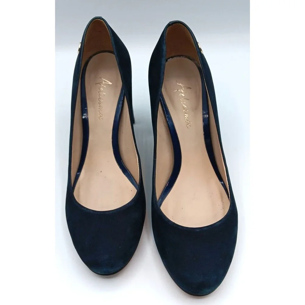Ateliermix Women's , Block Heel Pumps, Blue Size‎ 5M